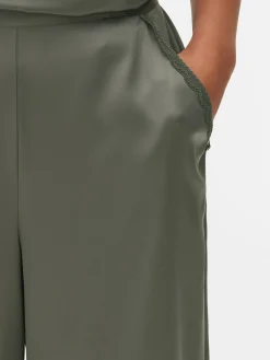 Bas De Pyjama En Satin à Finitions En Dentelle|Primark Clearance