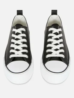 Baskets Basses Compensées En Simili Cuir|Primark