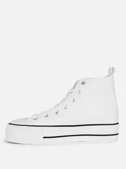 Baskets Montantes Compensées En Simili Cuir|Primark Sale