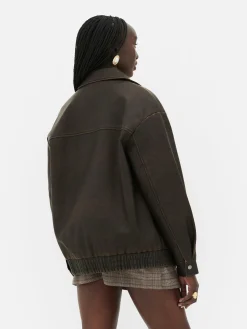 Blouson Bomber En Simili Cuir à Effet Vieilli Rita Ora|Primark New