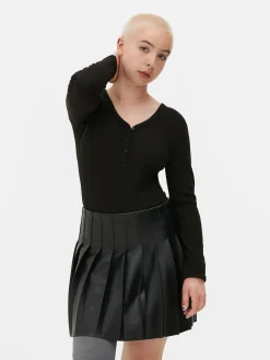 Body Façon T-shirt Boutonné à Manches Longues|Primark Hot