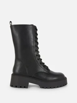 Bottes De Motard épaisses à Lacets|Primark Discount