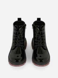 Bottes En Simili Cuir Verni à Semelles Scintillantes|Primark Clearance