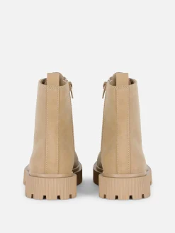 Bottes En Suédine à Lacets|Primark New