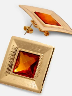 Boucles D'oreilles Carrées à Fausses Gemmes Rita Ora|Primark New