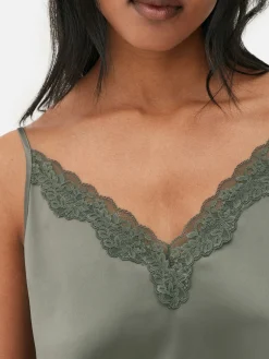 Caraco De Pyjama En Satin Et Dentelle à Coordonner|Primark Outlet