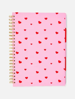Carnet à Spirale A4 à Motif Cœur Avec Intercalaires|Primark Online
