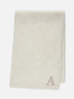 Écharpe En Maille Côtelée à Initiale Brodée|Primark Sale