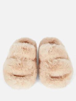 Chaussons Duveteux à Double Bride|Primark Outlet