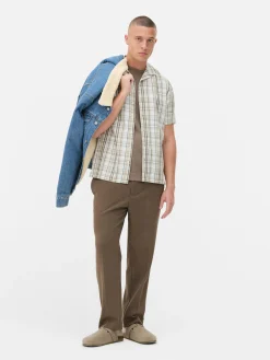 Chemise Texturée à Carreaux Et à Manches Courtes|Primark Hot