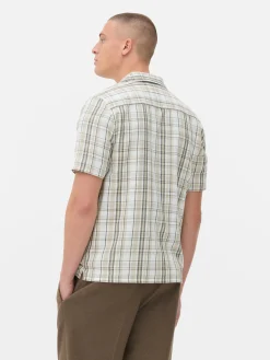 Chemise Texturée à Carreaux Et à Manches Courtes|Primark Hot