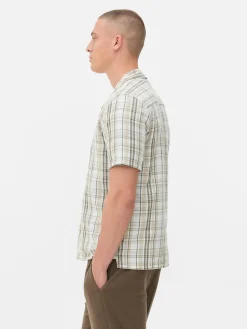 Chemise Texturée à Carreaux Et à Manches Courtes|Primark Hot