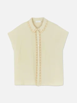Chemisier à Manches Courtes Et Finitions En Crochet|Primark Sale