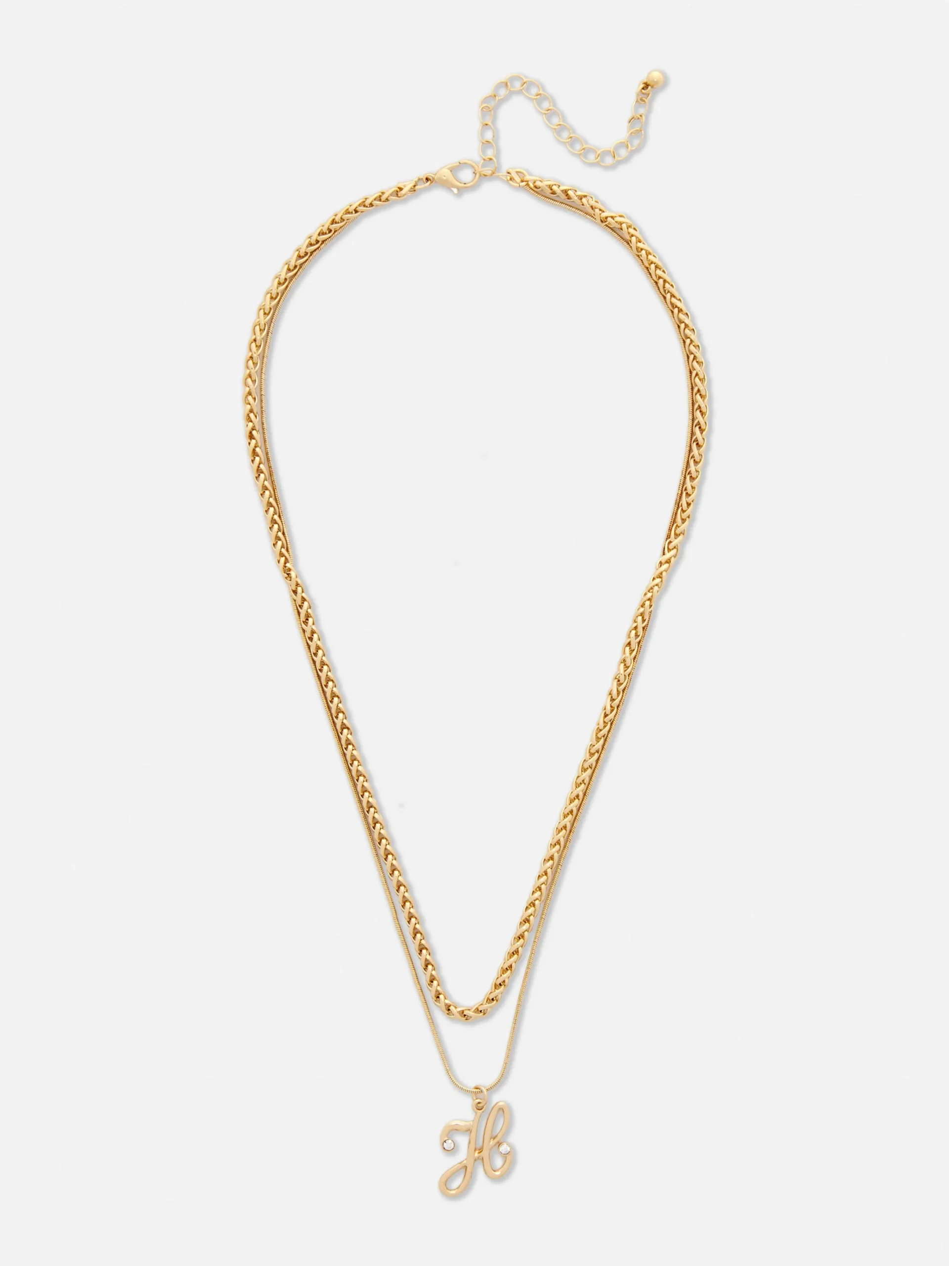 Collier à Double Chaîne Avec Pendentif En Forme D'initiale|Primark Outlet
