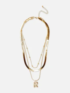 Collier à Superpositions Bouffant Avec Initiale|Primark Sale