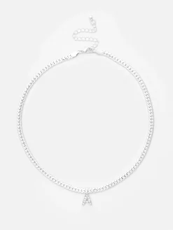 Collier Chaîne Serpent Avec Initiale En Strass|Primark Hot