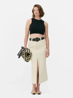 Débardeur Court à Col Ras-du-cou En Maille Côtelée|Primark Outlet