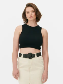 Débardeur Court à Col Ras-du-cou En Maille Côtelée|Primark Outlet