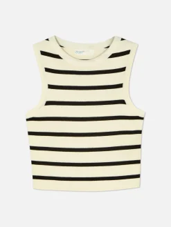 Débardeur Court à Col Ras-du-cou En Maille Côtelée|Primark Outlet