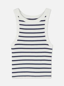 Débardeur Rayé Côtelé à Dos Nageur|Primark Online