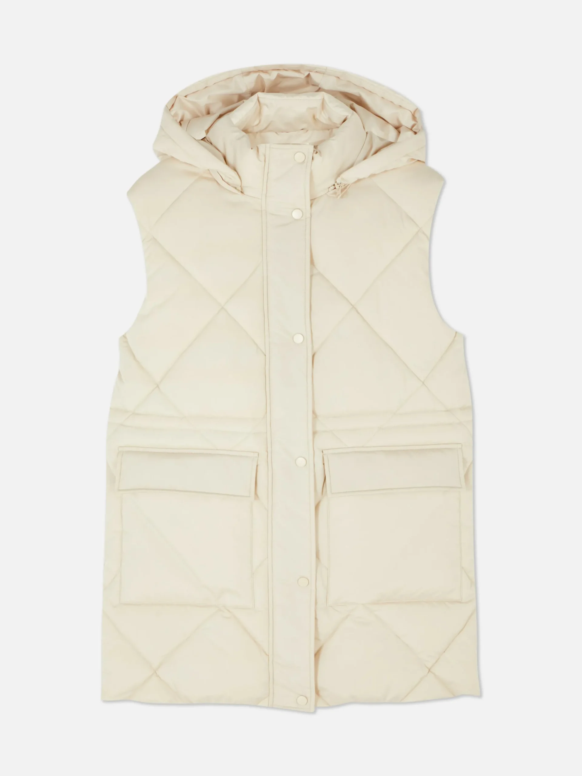 Doudoune Longue Sans Manches à Capuche|Primark Hot