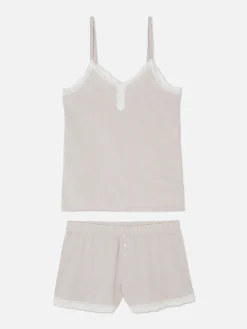 Ensemble Caraco Et Short De Pyjama à Dentelle|Primark Clearance