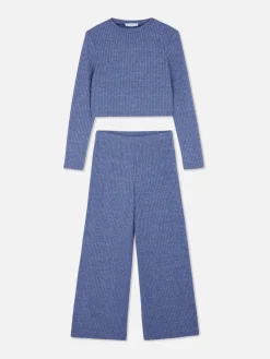 Ensemble Haut Côtelé à Manches Longues Et Legging|Primark New