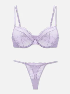 Ensemble Soutien-gorge Non Rembourré Et String En Dentelle|Primark Discount