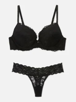 Ensemble Soutien-gorge Push-up Et String Dentelle|Primark Clearance