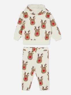Ensemble Sweat à Capuche à Motif Renne Et Bas De Jogging De Noël Coordonné|Primark
