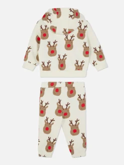 Ensemble Sweat à Capuche à Motif Renne Et Bas De Jogging De Noël Coordonné|Primark