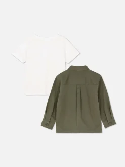 Ensemble T-shirt Et Chemise à Manches Longues|Primark Clearance