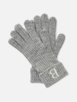 Gants En Maille Côtelée Avec Initiale Brodée|Primark Hot