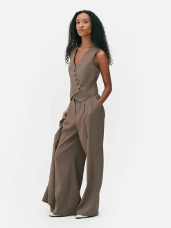 Gilet De Costume Asymétrique Boutonné Sur Le Devant|Primark Clearance