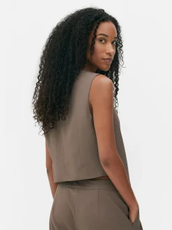 Gilet De Costume Asymétrique Boutonné Sur Le Devant|Primark Clearance