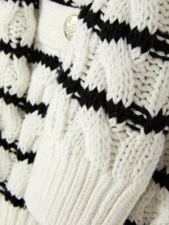 Gilet Rayé En Maille Torsadée|Primark Hot