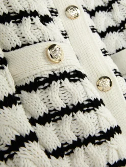 Gilet Rayé En Maille Torsadée|Primark Hot