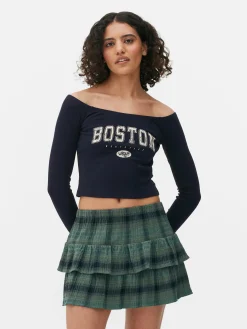 Haut Court à Encolure Bateau Et Manches Longues|Primark Sale