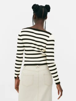 Haut Côtelé à Col Bateau|Primark Hot