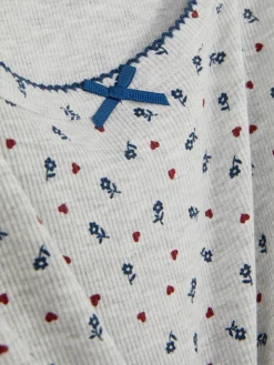 Haut De Pyjama Côtelé à Petites Fleurs|Primark Sale