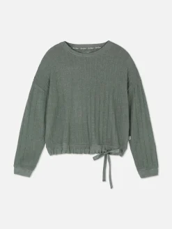 Haut De Pyjama Côtelé Ultra-doux à Nœud|Primark Clearance