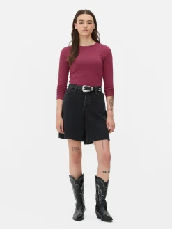 Haut En Jersey Stretch à Manches Longues|Primark