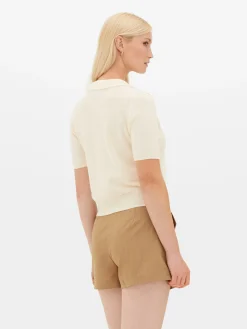 Haut En Maille Fine à Col Et Manches Courtes|Primark Sale