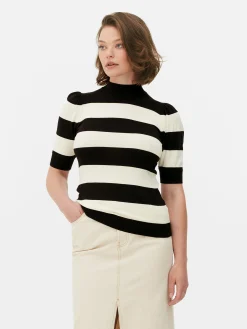 Haut Tricoté à Col Montant Et Manches Bouffantes|Primark Best