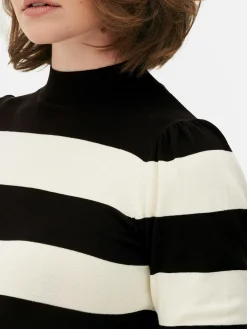 Haut Tricoté à Col Montant Et Manches Bouffantes|Primark Best