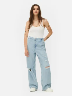 Jean Denim Ample à Effet Vieilli|Primark Best