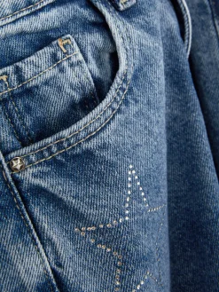 Jean Denim Large Avec Motif étoile à Strass|Primark Best