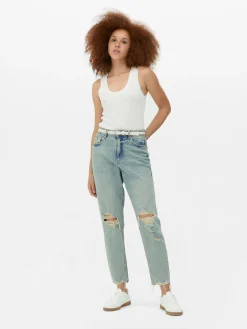 Jean Mom En Denim Déchiré|Primark Discount