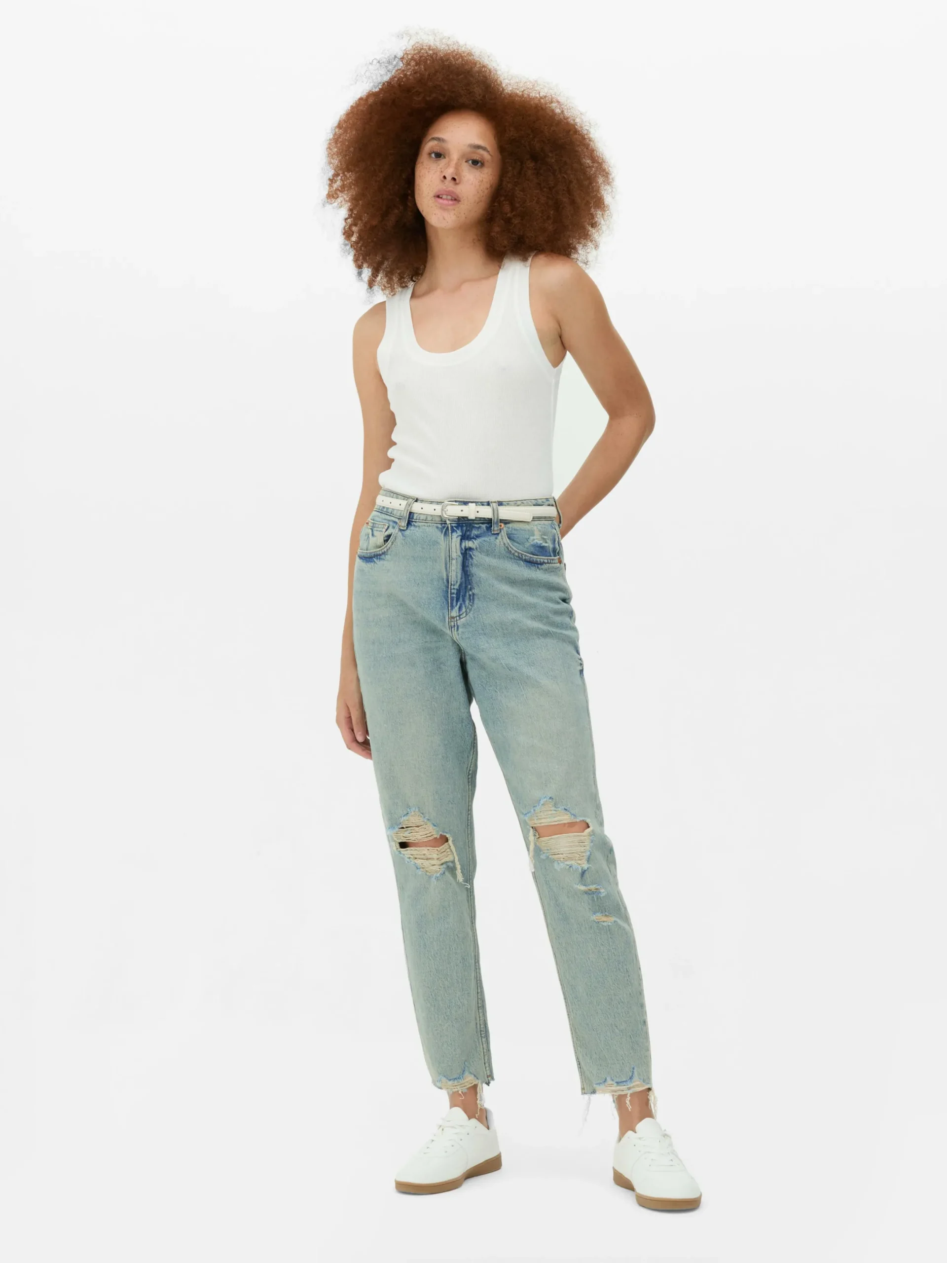 Jean Mom En Denim Déchiré|Primark Discount