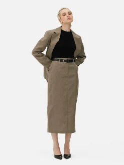 Jupe Crayon Mi-longue Taille Haute|Primark Hot